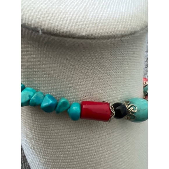 Turquoise Bead & Stone Necklace - Picture 2 of 5
